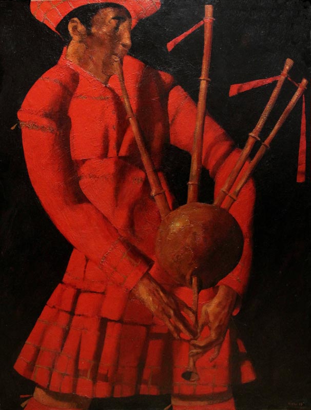 "Bagpiper". 2008, Oil on Canvas, 120x93 cm
