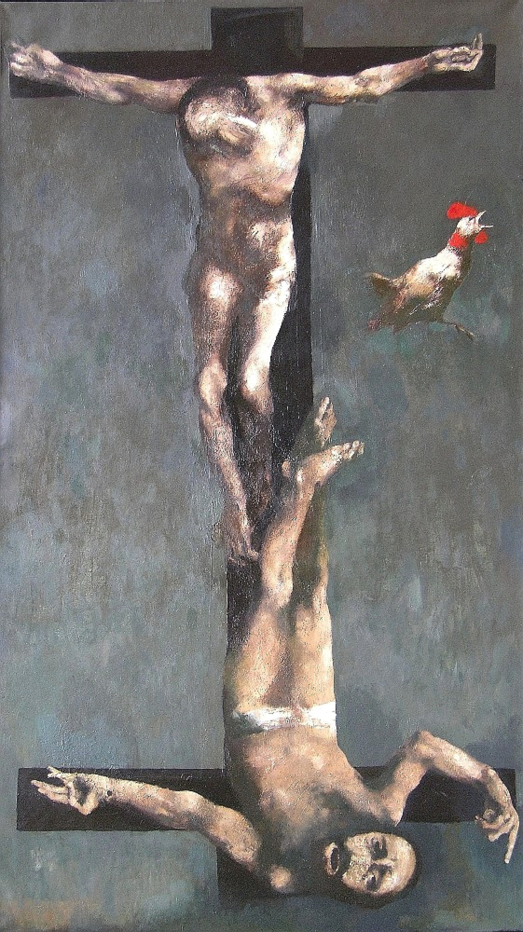 ''Christ and Peter'', 2005, Oil on Canvas, 180x102 cm