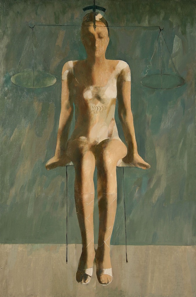 ''Girl and Scales", 2006, Oil on Canvas, 120x80 cm