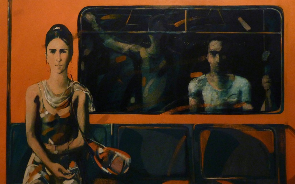 ''In Metro", 2013, Oil on Canvas, 94x150 cm