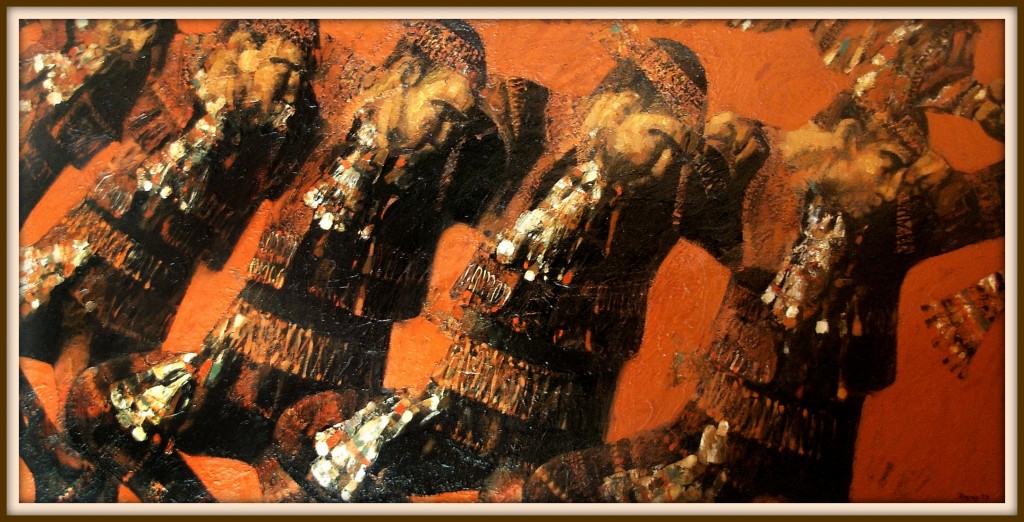 ''National Dance", 2009, Oil on Canvas, 75x147 cm