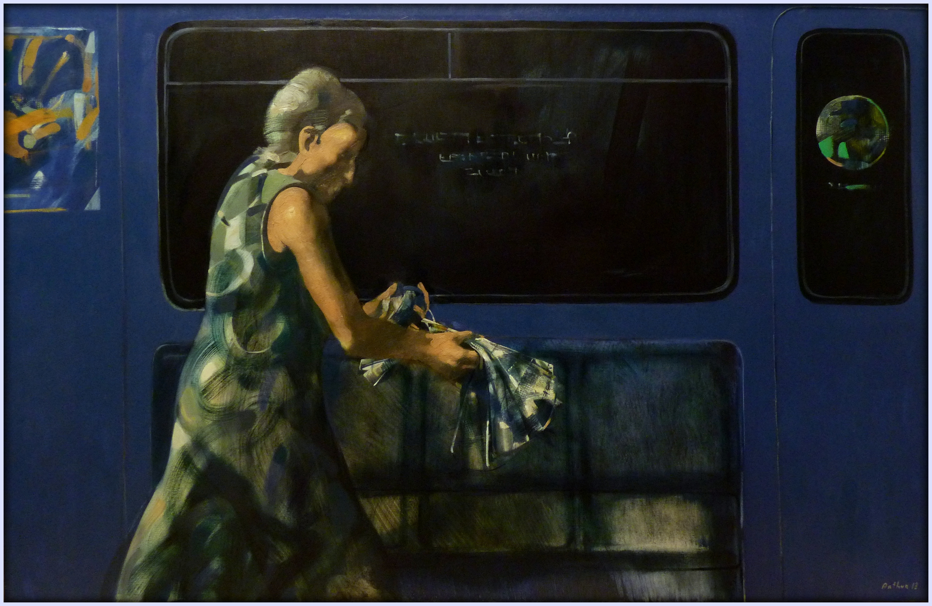 ''Seller in Metro'' 2013, Oil on Canvas, 91x140 cm
