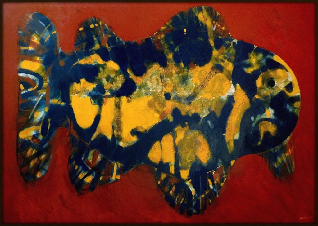 ''Blue-yellow fish'' 2014 Oil on Canvas, 120X170 cm