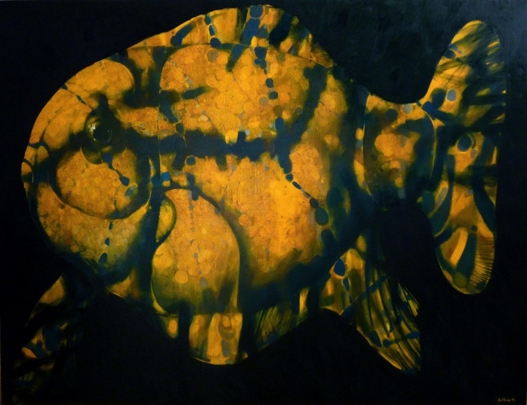 ''Yellow Fish'', 2014, Oil on Canvas, 130 x 160 cm