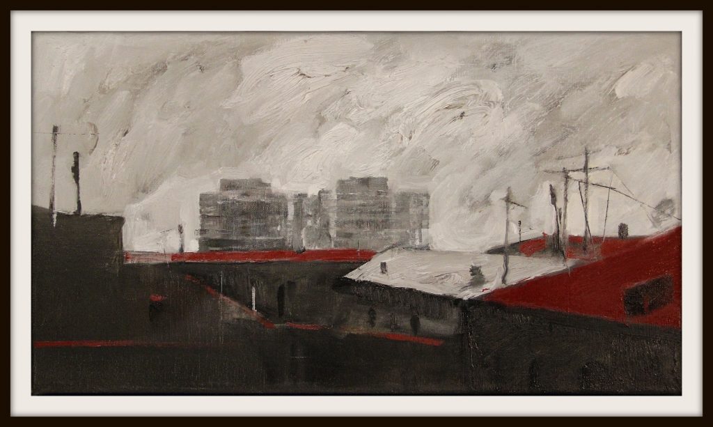 ''The city'' N2 2020, Oil on canvas, 25x45 cm