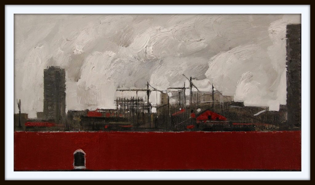 ''The city'' N3 2020, Oil on canvas, 25x45 cm