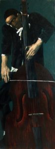 ''Cellist'' 2007, Oil on canvas, 160x60 cm