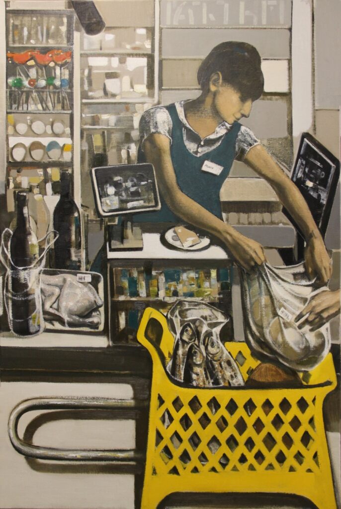 ''The cashier'' 2022, Oil on Canvas, 120x80 cm