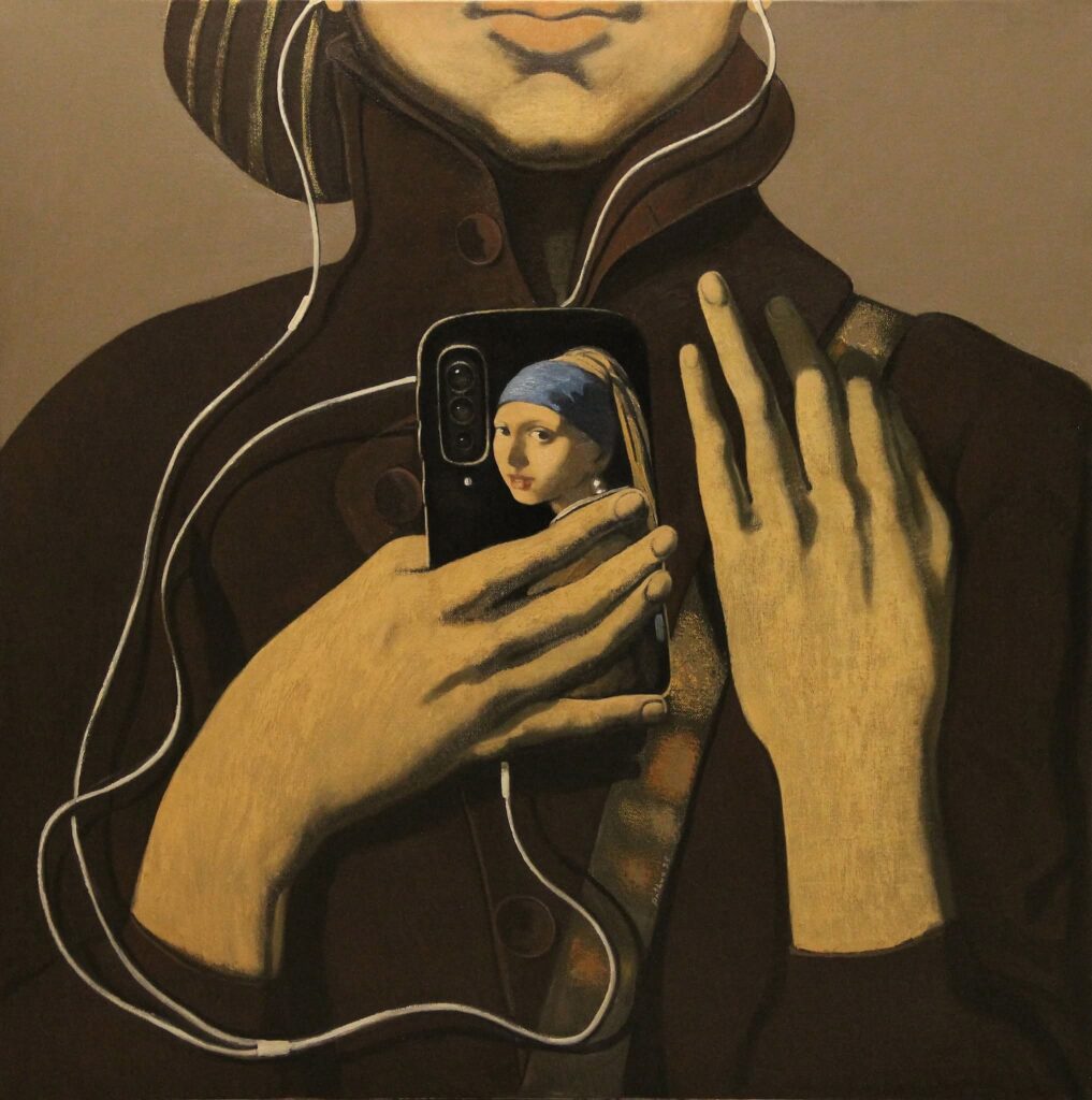 "Girl with a white headphone" 2025, oil on canvas