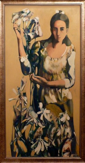 ''Flower Seller", 2013, Oil on Canvas, 120x60 cm