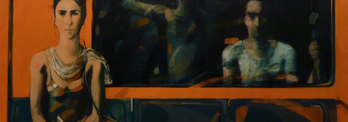 ''In Metro", 2013, Oil on Canvas, 94x150 cm