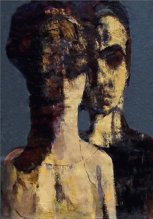 ''She and Me", 2004, Tempera on Cardboard, 60x42 cm