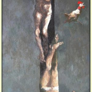 ''Qhrist and Peter'' 2005, 180X102cm, oil on canvas