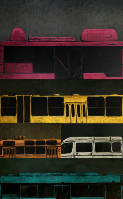 ''Bus Forms'' serie, 2018, Oil on canvas, 220x150 cm