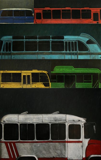 ''Bus Forms'' 2018, Oil on Canvas, 230x150 cm