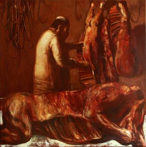 ''Butcher'' 2019, Oil on canvas, 120x120 cm