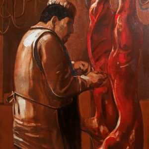 ''Butcher'' 2019, Oil on canvas, 90x70 cm