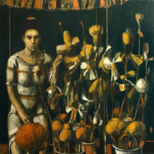 ''Flower seller'' 2019, Oil on Canvas, 100x100 cm