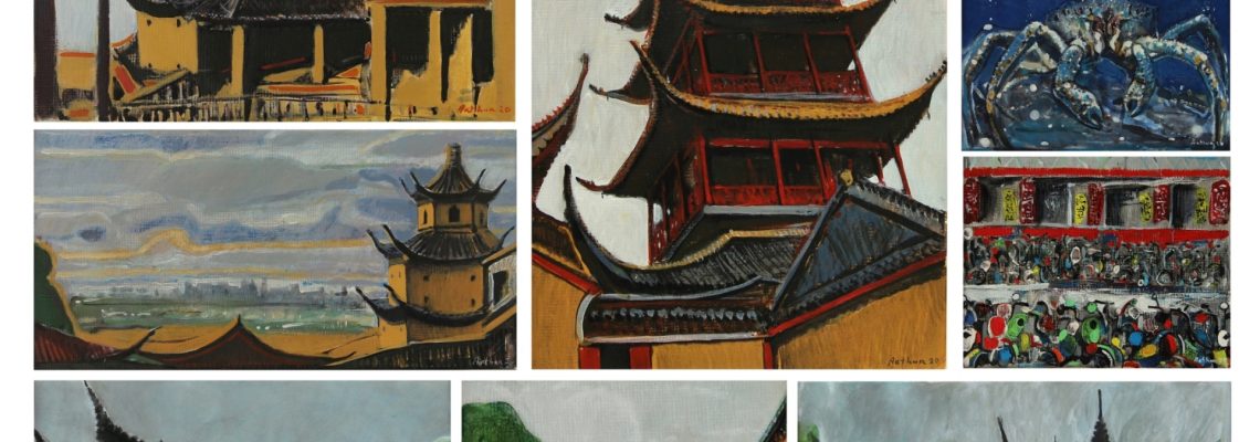 "Chinese impressions / memories" serie, 2020, Acrylic on gardboard
