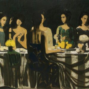 "Mysterious conversation" 2023, Oil on canvas, 110x200cm