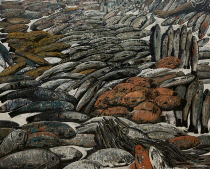 "The fishmonger" 2025, Oil on canvas, 130x160 cm