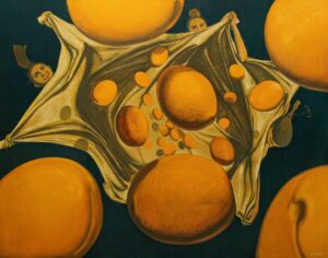 "Apricot fall" 2025, oil on canvas, 130x165 cm