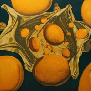 "Apricot fall" 2025, oil on canvas, 130x165 cm