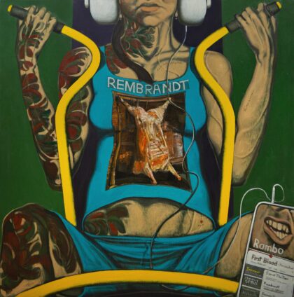 "Rambo" 2026, oil on canvas, 130x130cm